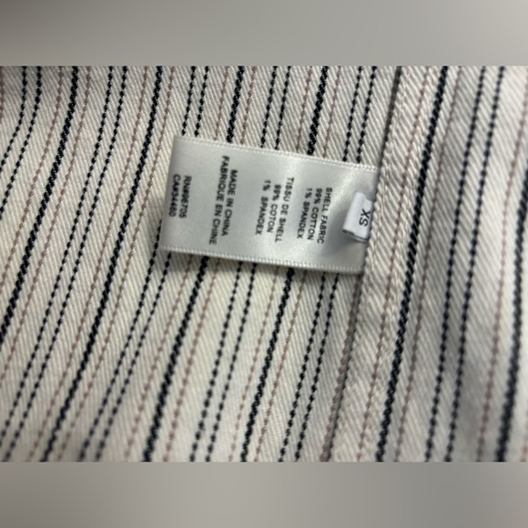 Rebecca Taylor Beige Stripe Denim Stretch Cotton Jacket Blazer Size XS - Picture 7 of 16